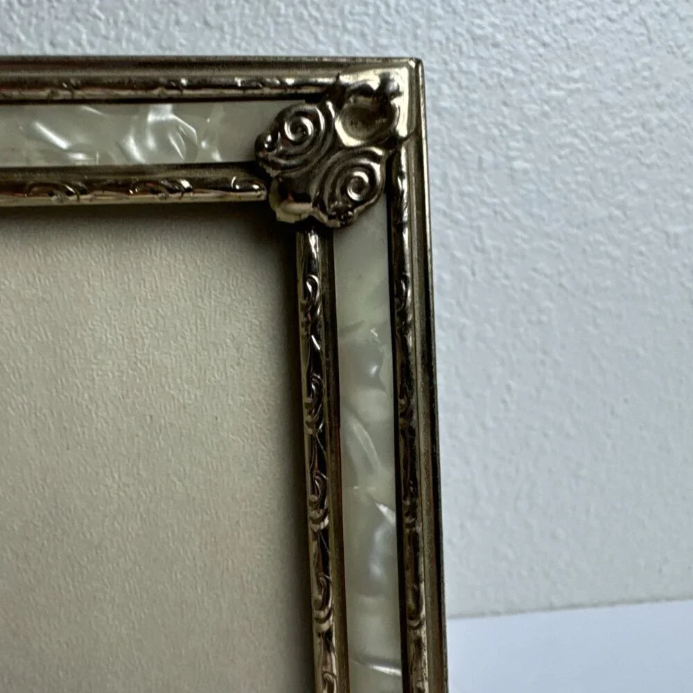 Vintage Gold Metal Enamel Engraving